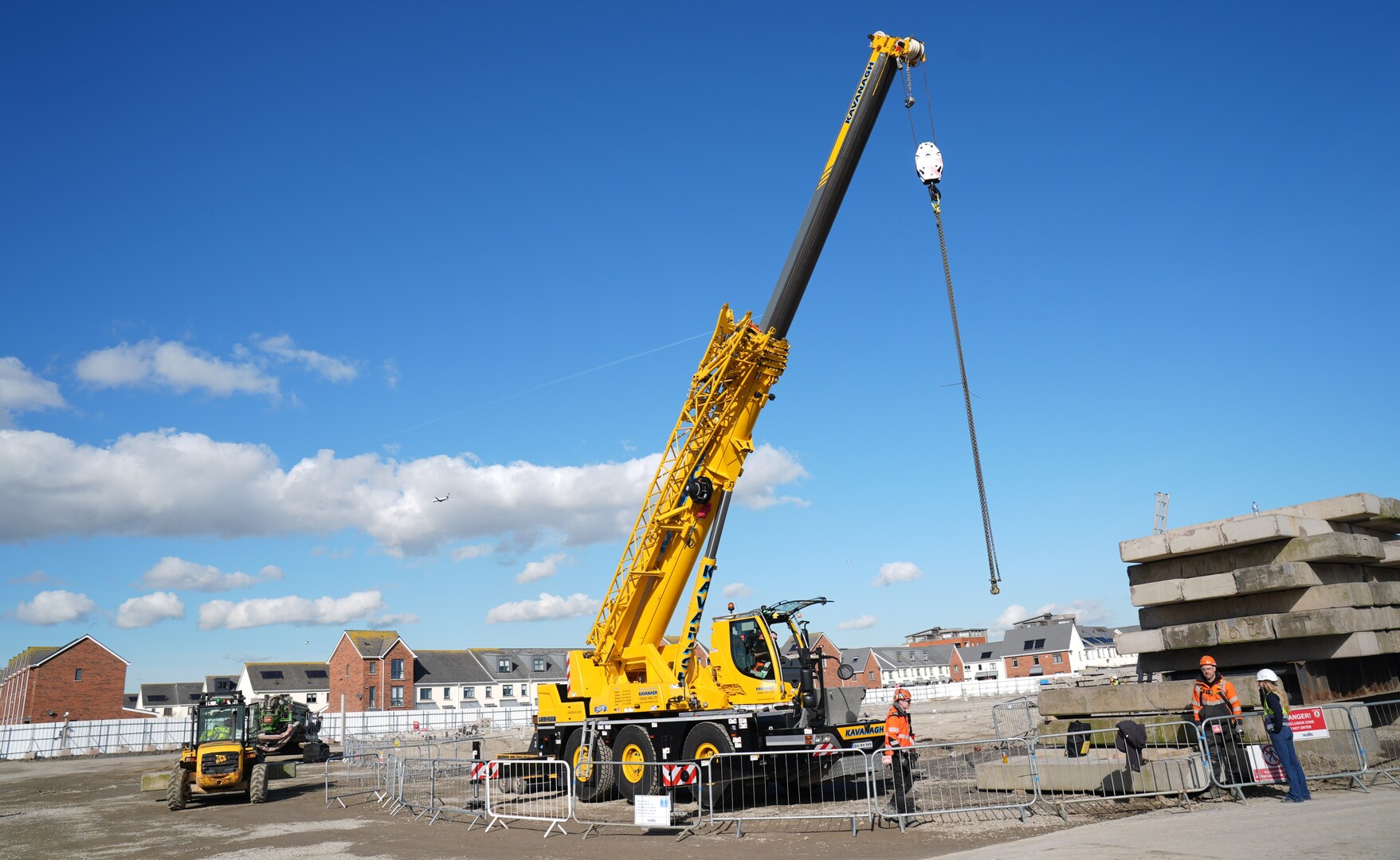 A yellow crane at a construction site in Clongriffin, Dublin, with potential for over 2,000 homes.